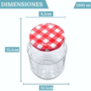 4 Tarros de cristal de 1000 ml