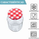 4 Tarros de cristal de 1000 ml con tapa de rosca