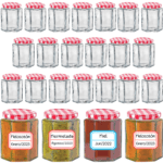 24 tarros de cristal de 95 ml hexagonales
