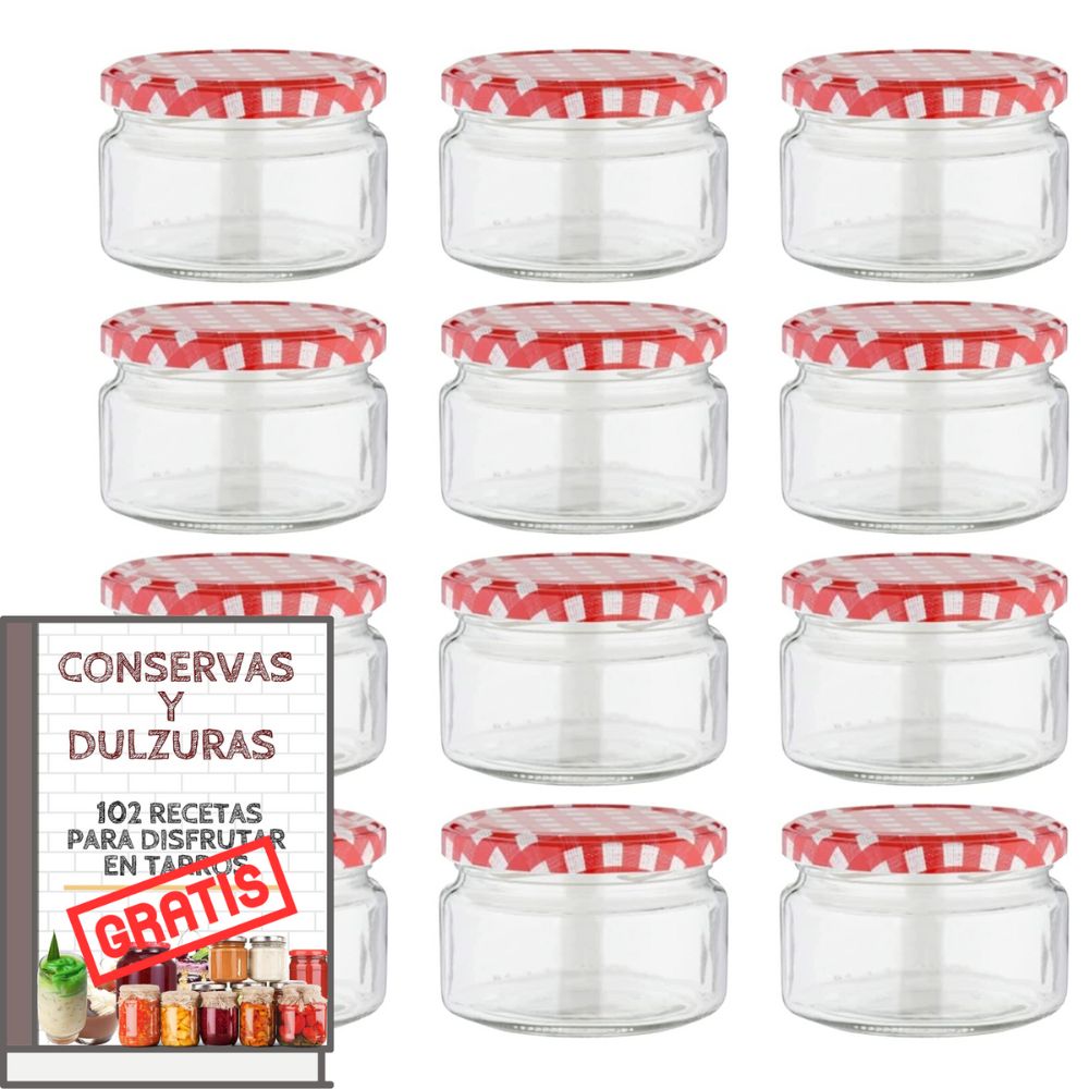 12 Tarros de cristal con tapa de rosca de 140 ml. + Ebook de 102, Awiku, Correos Market