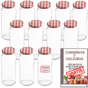 12 tarros de cristal de 570 ml