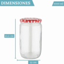 6 Tarros de Cristal de 2 litros con Tapas de Metal + Ebook de Recetas