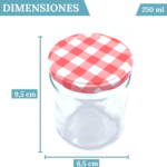 12 Tarros de Cristal de 250 ml