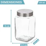 frascos cuadrados de 250 ml