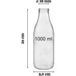 6 Botellas de Cristal de 1000 ml