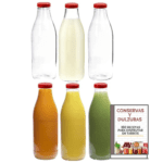6 Botellas de Cristal de 1000 ml