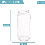 12 Tarros de Cristal de 570 ml