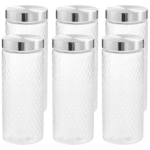 6 botes de cristal alargados
