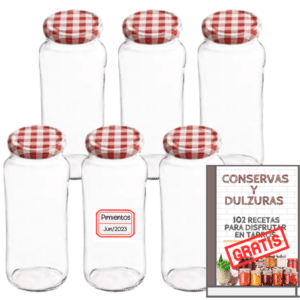 6 tarros de cristal de 570 ml