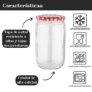 6 Tarros de Cristal de 2 litros con Tapas de Metal + Ebook de Recetas