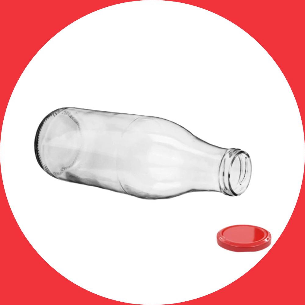 Pack de Botellas de cristal con tapa de metal hermética.