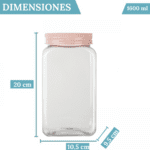 6 Botes Cuadrados de 1,6 Litros