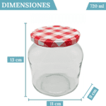 12 Tarros de Cristal de 720 ml Ovalados