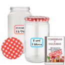 6 Tarros de Cristal de 2 litros con Tapas de Metal + Ebook de Recetas