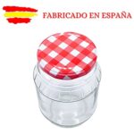 6 Tarros de Vidrio de 1000ml con Tapas + Ebook con 102 Recetas para Conservas (Tapas a Cuadros)