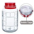Bote de Cristal de 18 litros con Tapa Doble