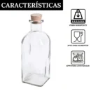 Pack 12 Frascas de Cristal con Tapón de Corcho de 100 ml - Frascos Cuadrados Herméticos Rellenables y Reutilizables
