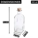 Pack 12 Frascas de Cristal con Tapón de Corcho de 100 ml - Frascos Cuadrados Herméticos Rellenables y Reutilizables