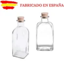 Pack 12 Frascas de Cristal con Tapón de Corcho de 100 ml - Frascos Cuadrados Herméticos Rellenables y Reutilizables