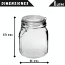 4 Tarros de Cristal Herméticos 1000 ml – Tarros herméticos de Almacenamiento para Alimentos