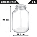 Tarros de cristal herméticos de 5 litros
