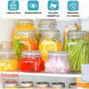4 Tarros de Cristal Herméticos 1500 ml – Tarros herméticos de Almacenamiento para Alimentos, Conservación Fresca y Organizada - Incluye Etiquetas + Ebook de 102 Recetas (1,5 litros)