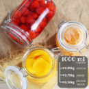 4 Tarros de Cristal Herméticos 1000 ml – Tarros herméticos de Almacenamiento para Alimentos