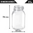 4 Tarros de Cristal Herméticos 3000 ml – Tarros herméticos de Almacenamiento para Alimentos, Conservación Fresca y Organizada - Incluye Etiquetas + Ebook de 102 Recetas (3 litros)