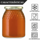 Tarros de Cristal para Miel de 1 kg con Tapa a Cuadros - Diseño de Celdillas Hexagonales - Conservación Hermética