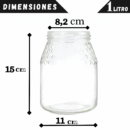 Tarros de Cristal para Miel de 1 kg con Tapa a Cuadros - Diseño de Celdillas Hexagonales - Conservación Hermética