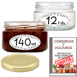 Tarros de Cristal de 140 ml tapas doradas