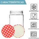 12 Tarros de Cristal de 350 ml con Tapas de Metal
