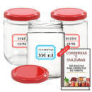 12 Tarros de Cristal de 350 ml con Tapas Rojas