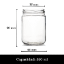 12 Tarros de Cristal de 350 ml con Tapas de Metal