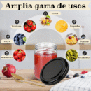 12 Tarros de Cristal de 350 ml con Tapas Negras de Rosca de Metal