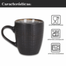 Juego de 6 Tazas Grandes de 550 ml de Cerámica Texturizadas - Diseño Moderno y Elegante