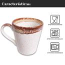 Juego de 6 Tazas De Porcelana de 320 Ml - Acabado En Tonos Naturales