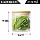 3 Botes de Vidrio de Borosilicato (310 ml)
